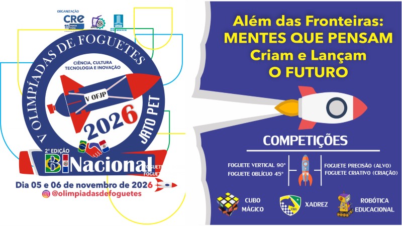 V Olimpíadas de Foguetes JatoPet – 2º Edição Binacional deve reunir cerca de mil estudantes em Ponta Porã V Olimpíadas de Foguetes JatoPet – 2º Edição Binacional deve reunir cerca de mil estudantes em Ponta Porã