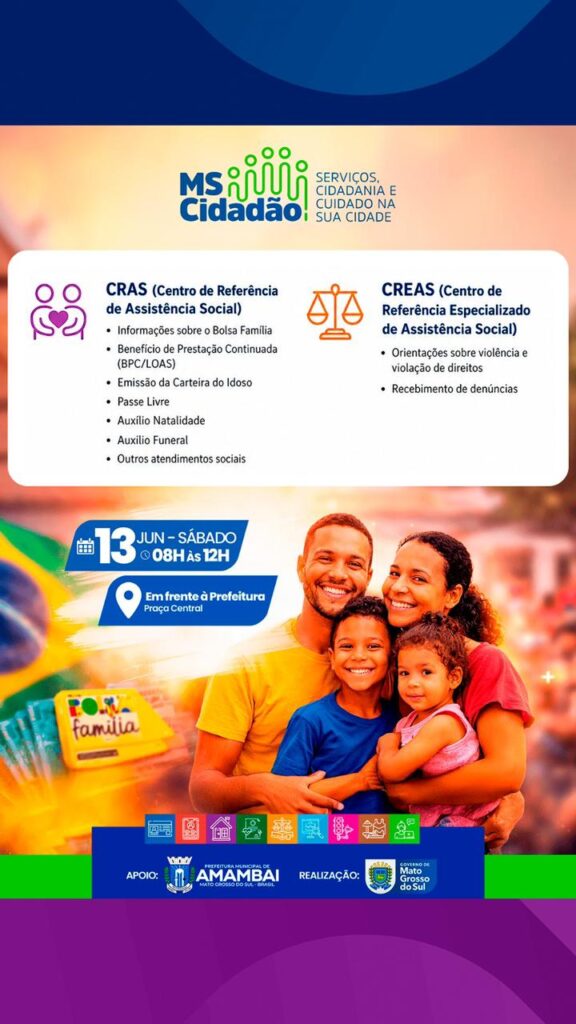MS Cidadão acontece neste sábado (13) em Amambai com ampla oferta de serviços gratuitos à população