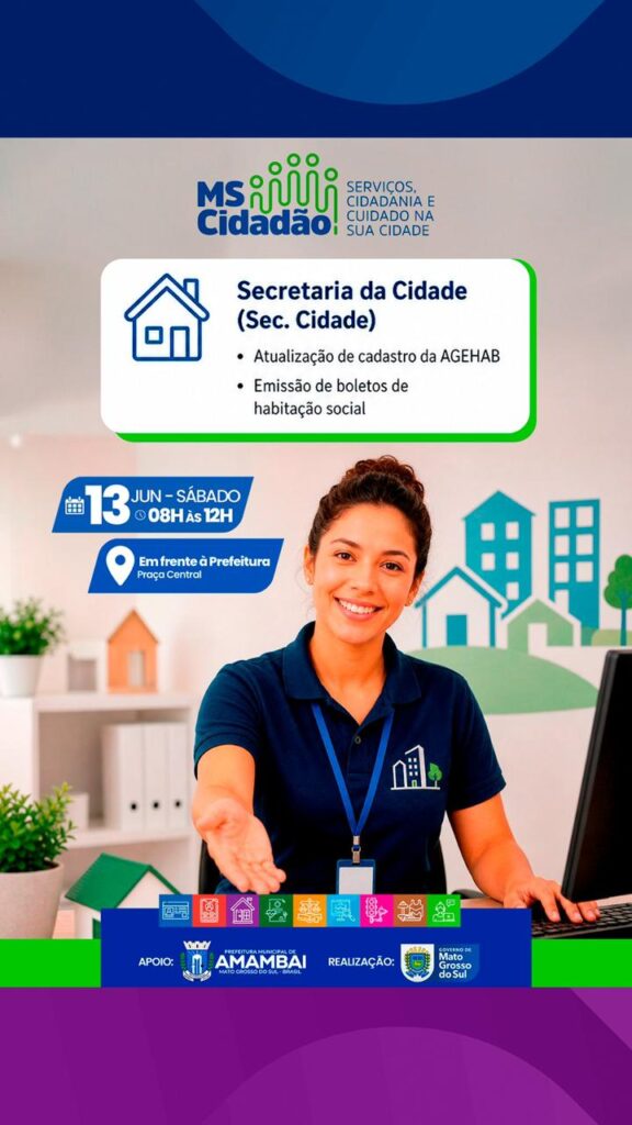 MS Cidadão acontece neste sábado (13) em Amambai com ampla oferta de serviços gratuitos à população