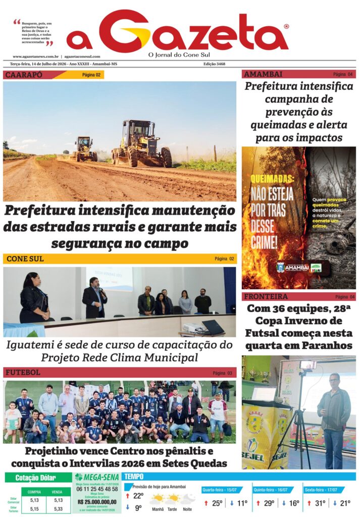 Jornal A Gazeta – Edição de 14 de julho de 2026