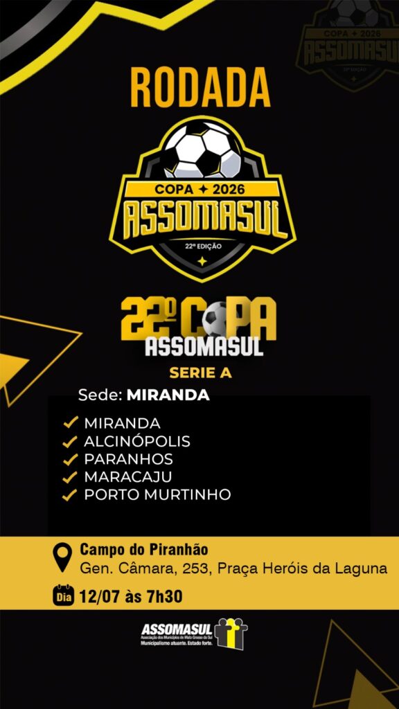 Paranhos volta à campo neste domingo pela Copa Assomasul de Futebol 2026