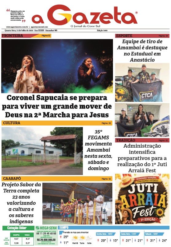 Jornal A Gazeta – Edição de 15 de julho de 2026