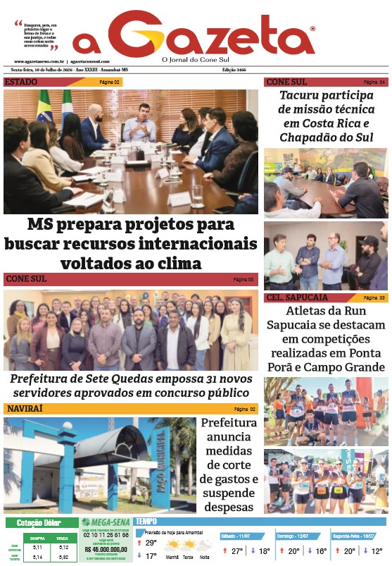 Jornal A Gazeta – Edição de 10 de julho de 2026