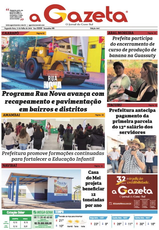 Jornal A Gazeta – Edição de 13 de julho de 2026