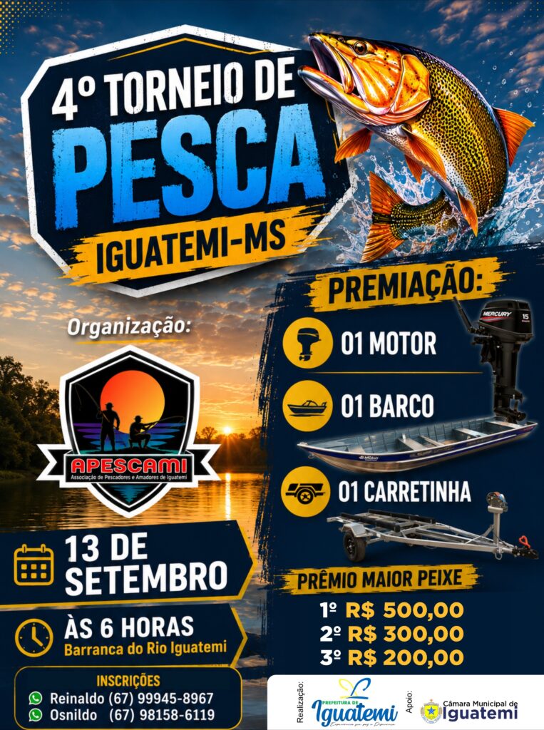 Iguatemi abre inscrições para o 4º Torneio de Pesca, que será realizado em setembro Iguatemi abre inscrições para o 4º Torneio de Pesca, que será realizado em setembro