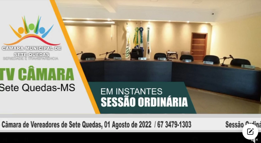 Assista ao vivo a sessão da Câmara Municipal de Sete Quedas