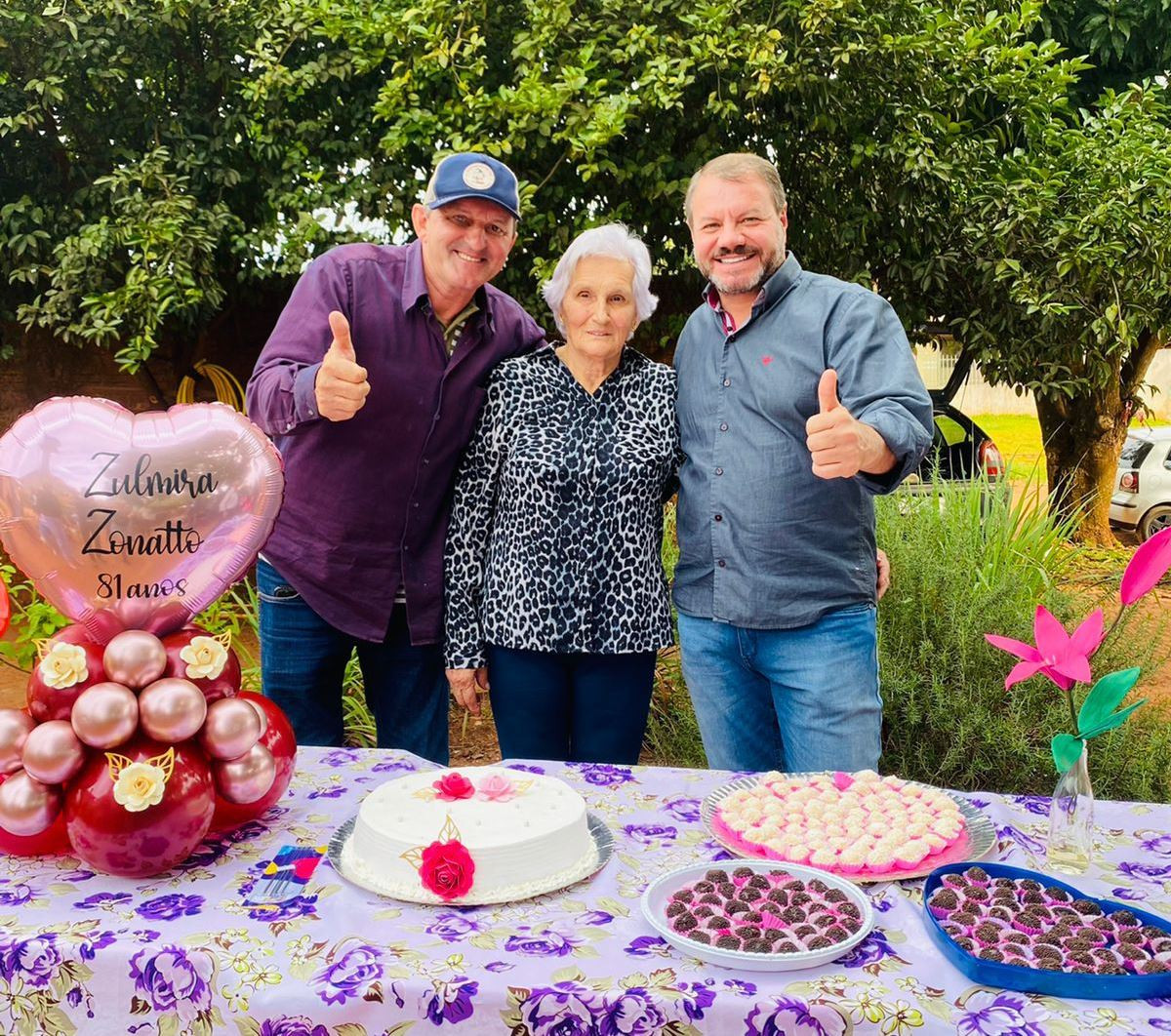 Prefeito de Paranhos, Donizete Viaro parabeniza dona Zulmira Zonatto pelo 81º aniversário
