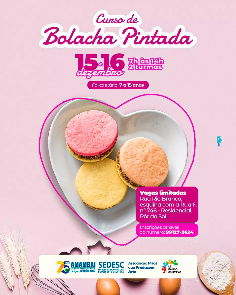Associação Mãos que Produzem Arte abre inscrições para Curso de Bolacha Pintada em Amambai
