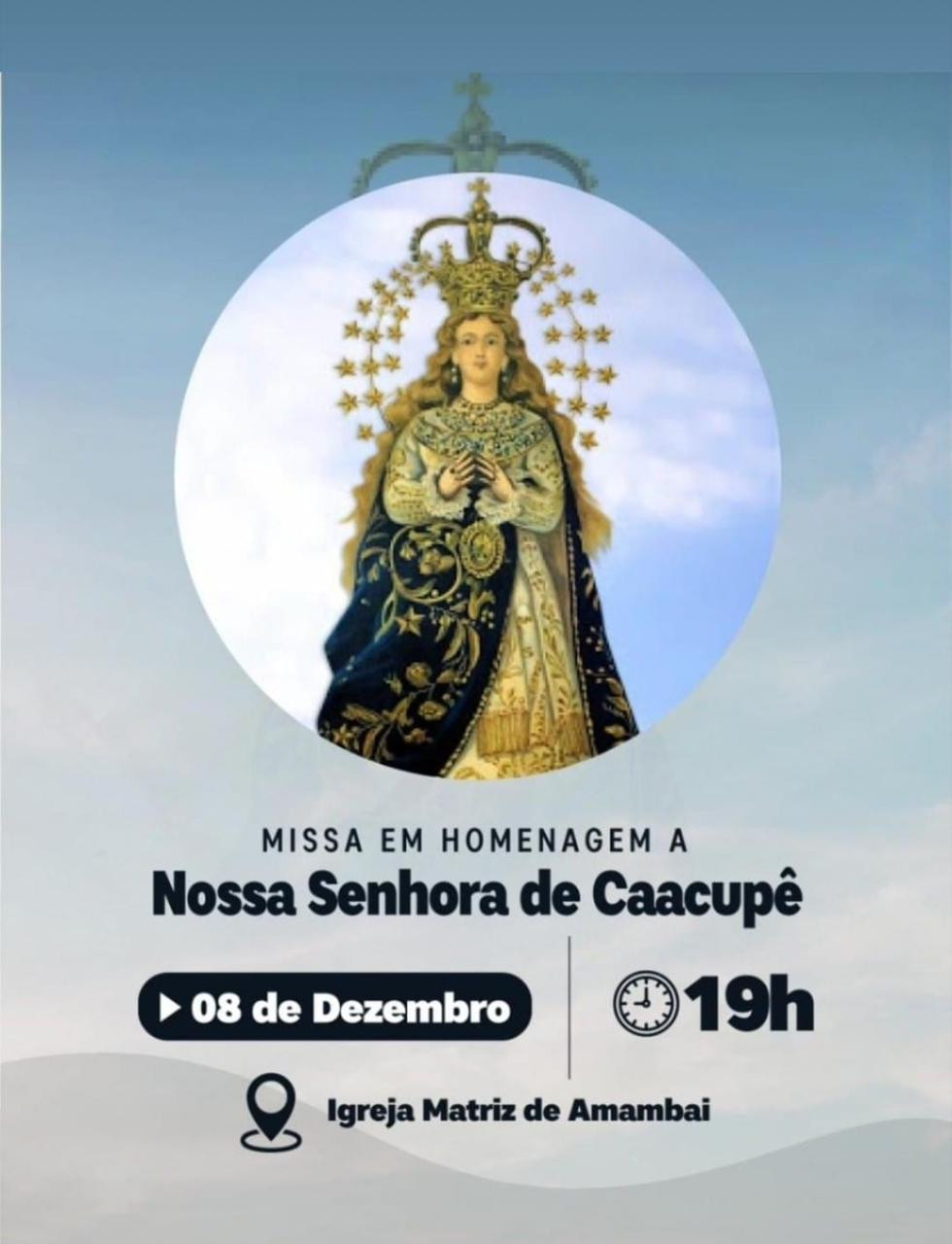 Igreja Matriz de Amambai realiza missa em homenagem a Nossa Senhora de Caacupê nesta sexta-feira (8)