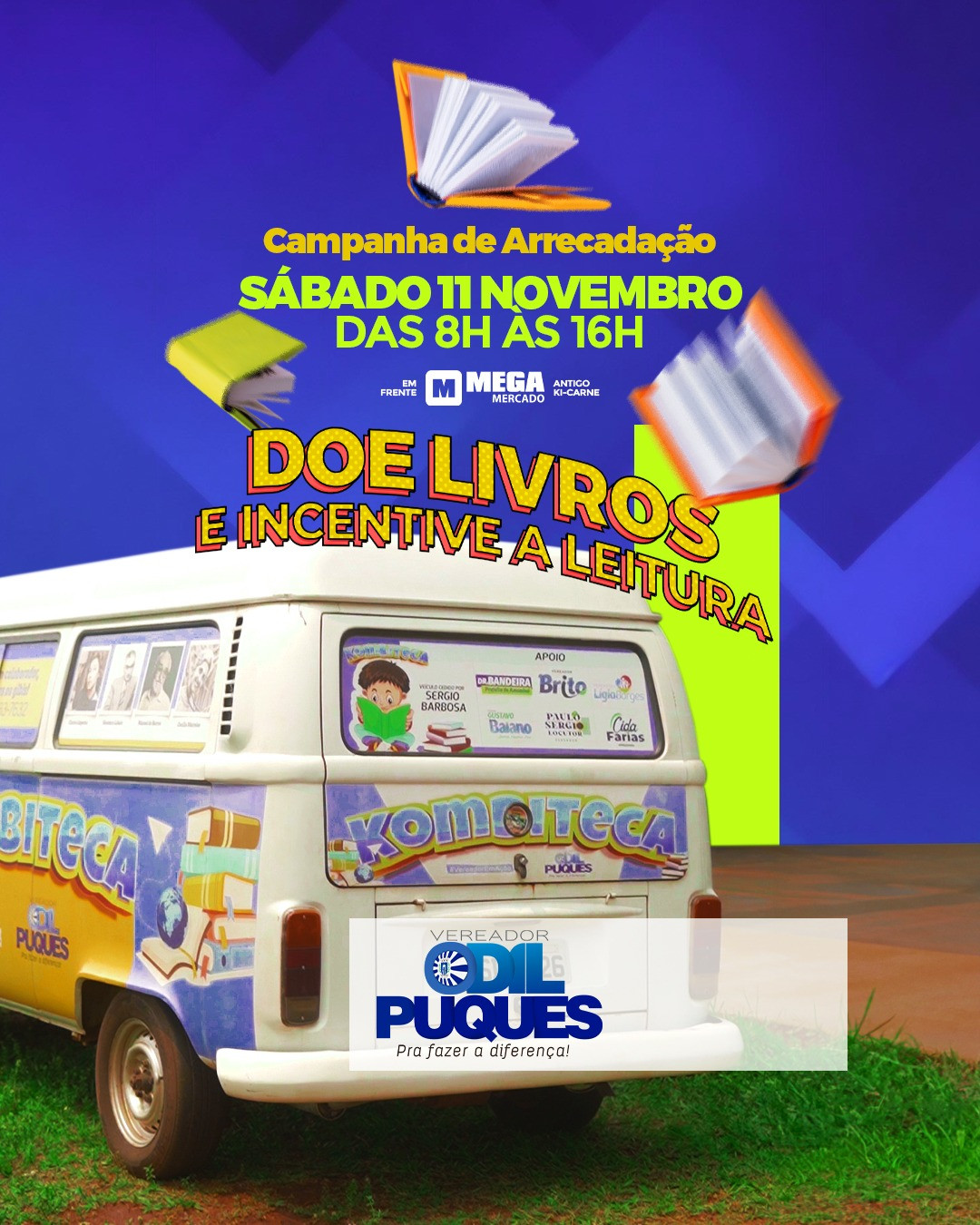 Em incentivo à leitura, Kombiteca arrecada livros neste sábado em Amambai