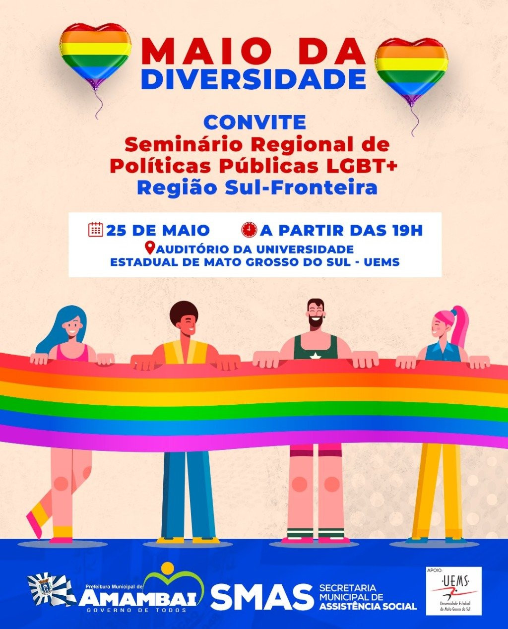 Esta terça (17) é o Dia Internacional de Combate à Homofobia; Amambai terá seminário sobre o tema
