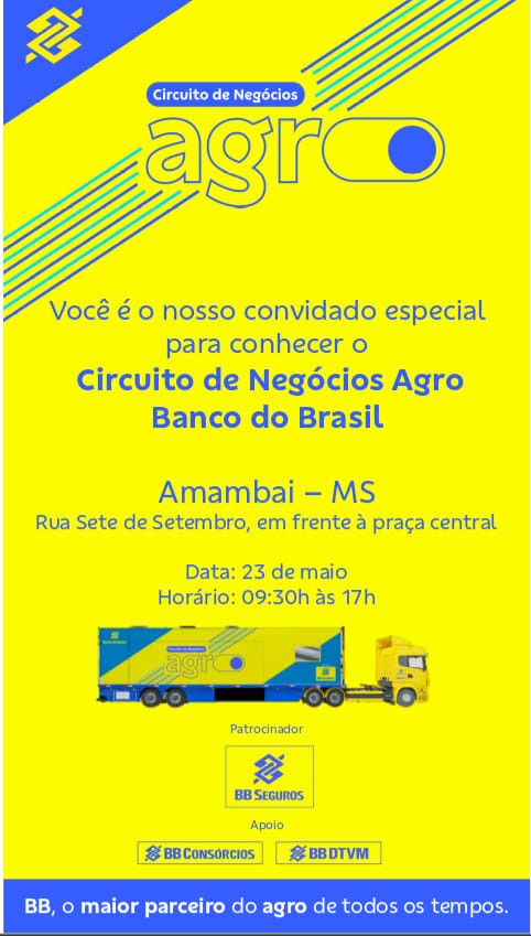 Circuito de Negócios Agro do Banco do Brasil acontece na próxima segunda-feira em Amambai