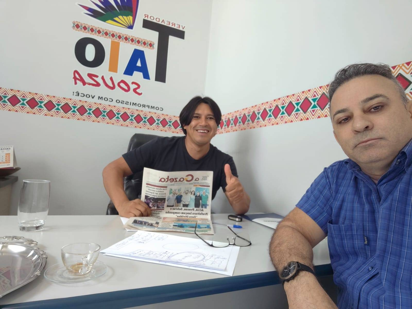 Diretor do Grupo A Gazeta visita o vereador Tato Souza em Amambai