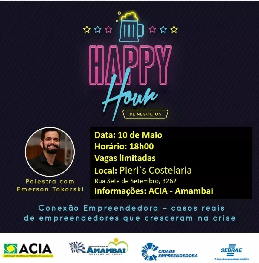 ACIA realiza o 1° Happy Hour de negócios em Amambai