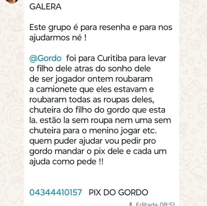 Ao levar garotos para teste de futebol amambaienses são vítimas de ladrões em Curitiba Ao levar garotos para teste de futebol amambaienses são vítimas de ladrões em Curitiba