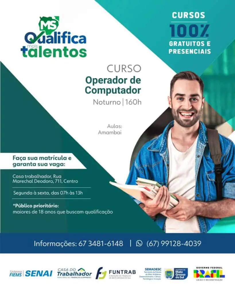 Amambai investe em qualificação profissional gratuita para suprir demanda de mão de obra Amambai investe em qualificação profissional gratuita para suprir demanda de mão de obra