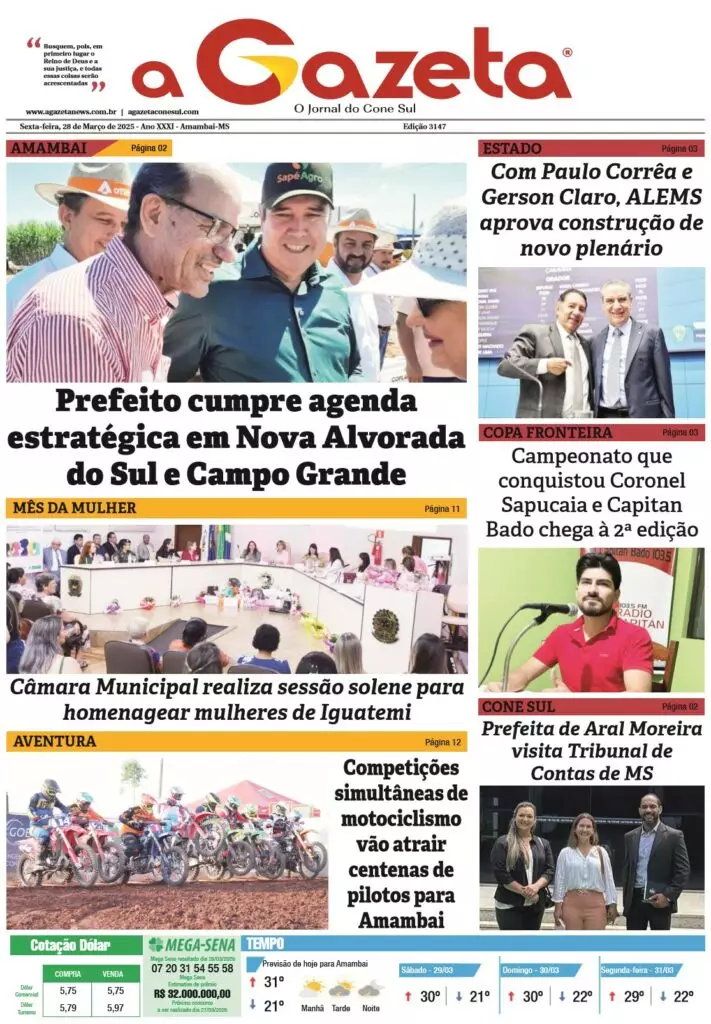 Jornal A Gazeta – Edição de 28 de março de 2025