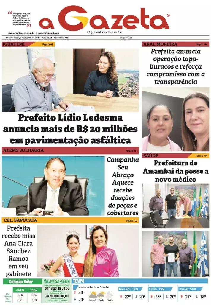 Jornal A Gazeta – Edição de 17 de abril de 2025