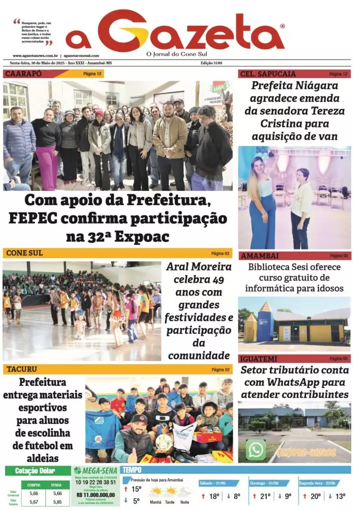 Jornal A Gazeta – Edição de 30 de maio de 2025