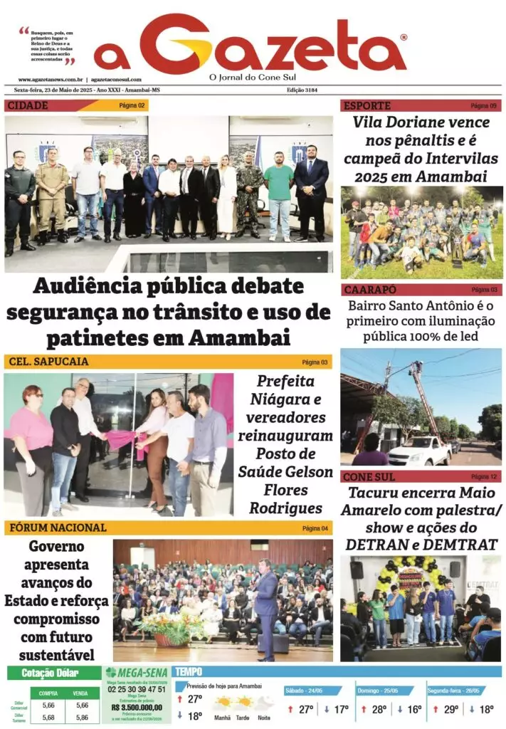 Jornal A Gazeta – Edição de 23 de maio de 2025