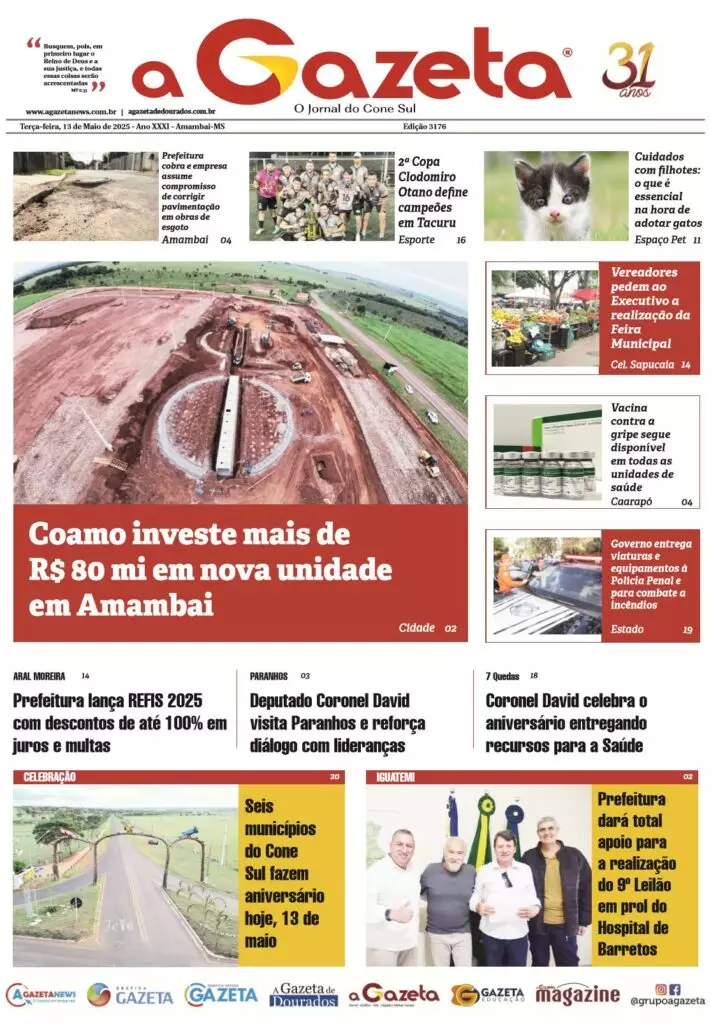 Jornal A Gazeta – Edição de 13 de maio de 2025