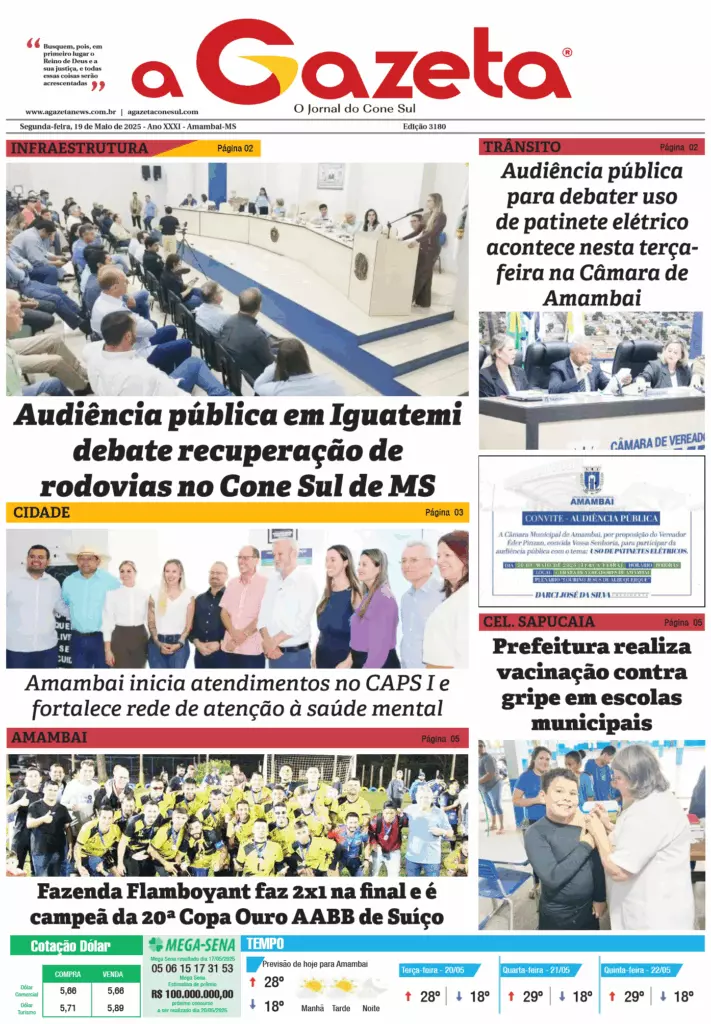 Jornal A Gazeta – Edição de 19 de maio de 2025