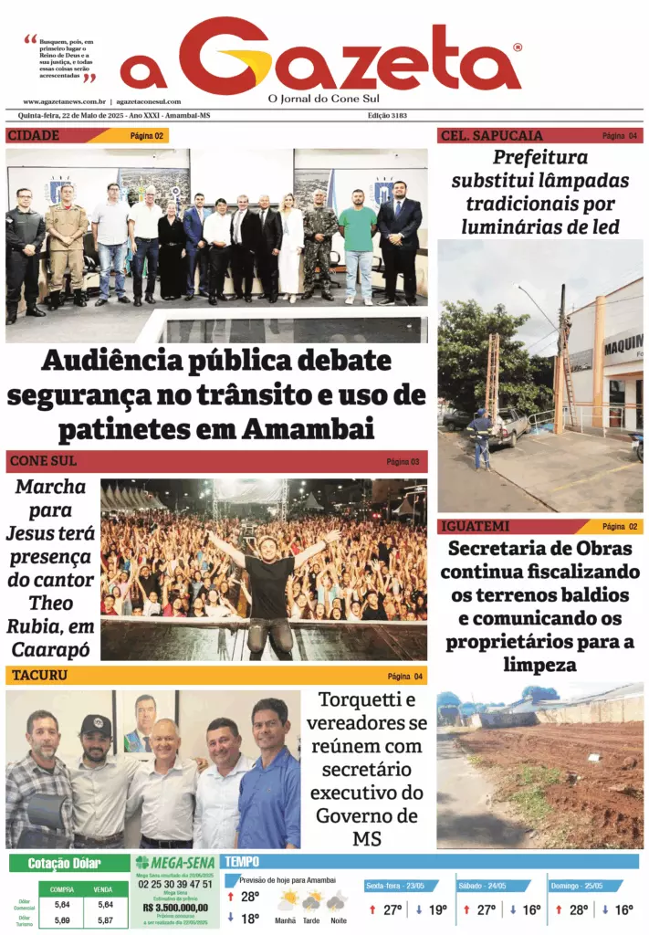 Jornal A Gazeta – Edição de 22 de maio de 2025