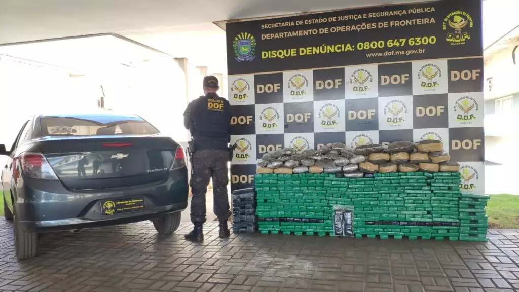Operação entre DOF e Denarc do Paraná apreende mais de 300 quilos de drogas em Dourados
