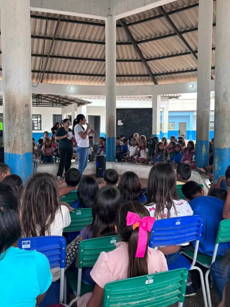 Cel. Sapucaia: Escolas da Aldeia Taquaperi recebem palestra sobre saúde bucal e alimentação saudável Cel. Sapucaia: Escolas da Aldeia Taquaperi recebem palestra sobre saúde bucal e alimentação saudável