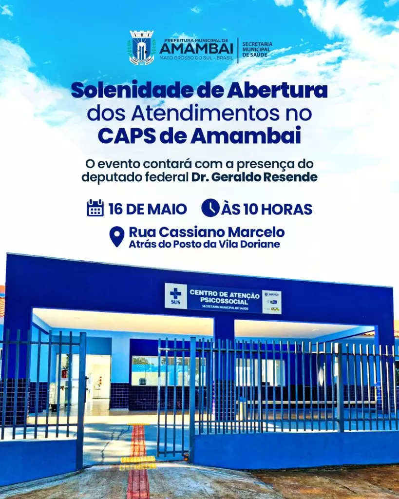 CAPS I inicia atendimentos nesta sexta-feira, 16: marco para a saúde mental no município CAPS I inicia atendimentos nesta sexta-feira, 16: marco para a saúde mental no município