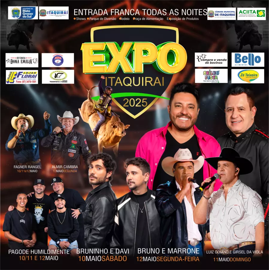 ExpoItaquiraí 2025 celebra os 45 anos do município a partir deste sábado (10) ExpoItaquiraí 2025 celebra os 45 anos do município a partir deste sábado (10)