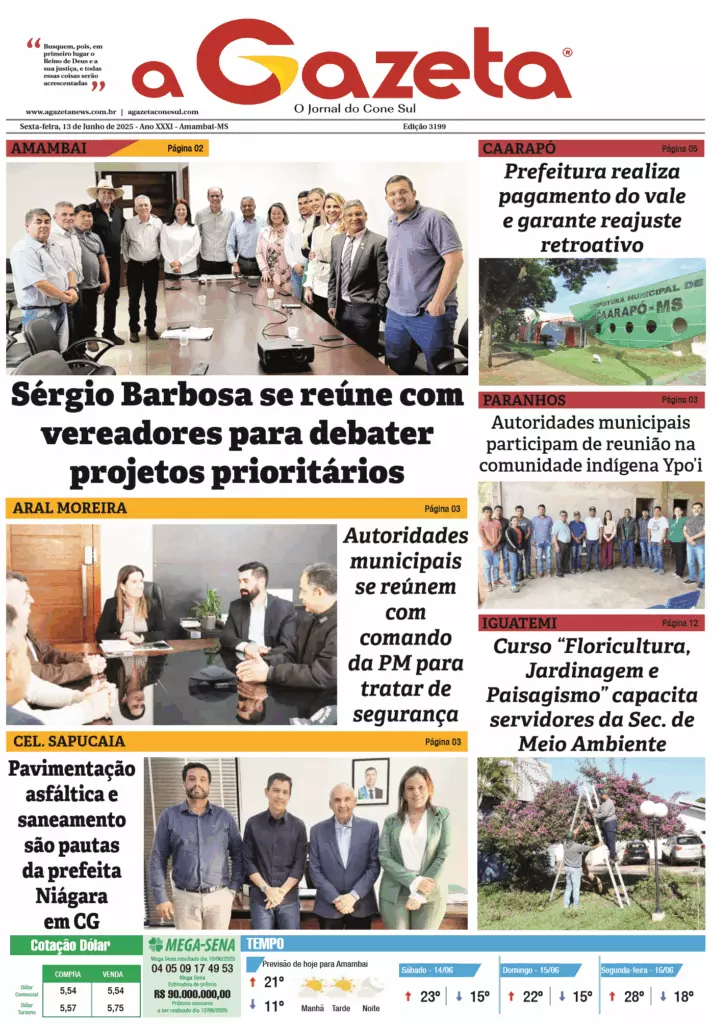 Jornal A Gazeta – Edição de 13 de junho de 2025