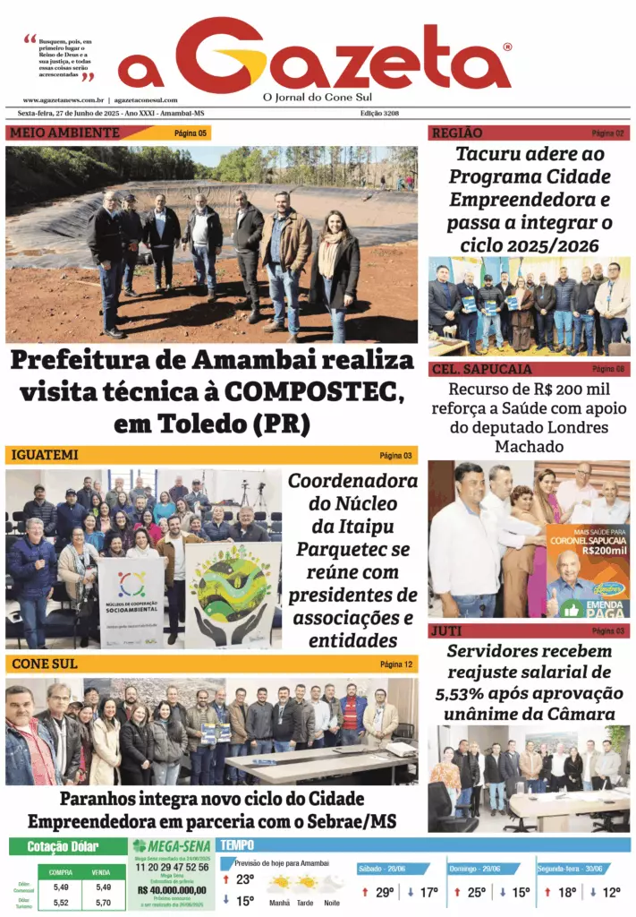 Jornal A Gazeta – Edição de 27 de junho de 2025