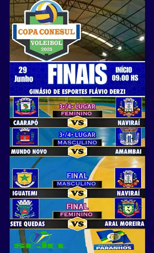 Paranhos sedia neste domingo finais da Copa Conesul de Vôlei 2025 Paranhos sedia neste domingo finais da Copa Conesul de Vôlei 2025