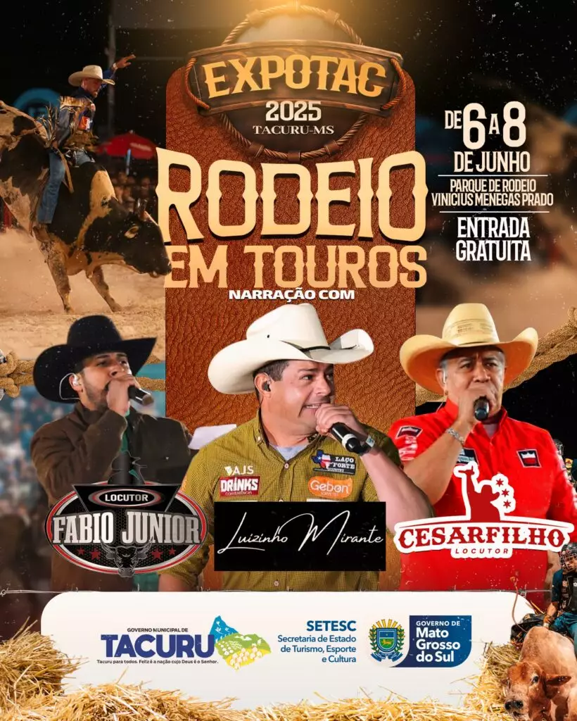 Anúncio da Rainha Expotac 2025 e rodeio em touros marcam a abertura oficial de exposição nesta sexta-feira (6)