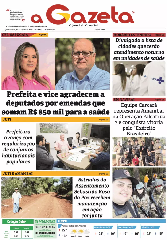Jornal A Gazeta – Edição de 18 de junho de 2025