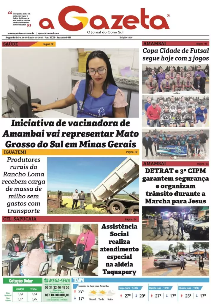 Jornal A Gazeta – Edição de 16 de junho de 2025