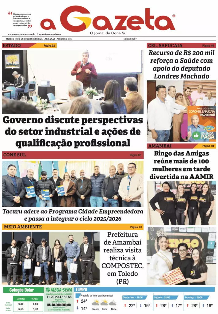 Jornal A Gazeta – Edição de 26 de junho de 2025