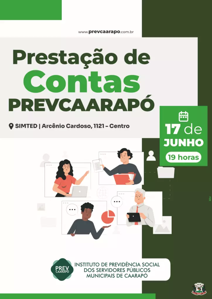 Prestação de contas do Prevcaarapó será apresentada em reunião aberta nesta terça-feira (17) Prestação de contas do Prevcaarapó será apresentada em reunião aberta nesta terça-feira (17)