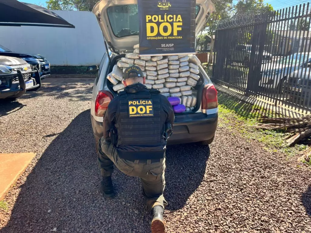 DOF apreende veículo com quase cem quilos de drogas em Ponta Porã