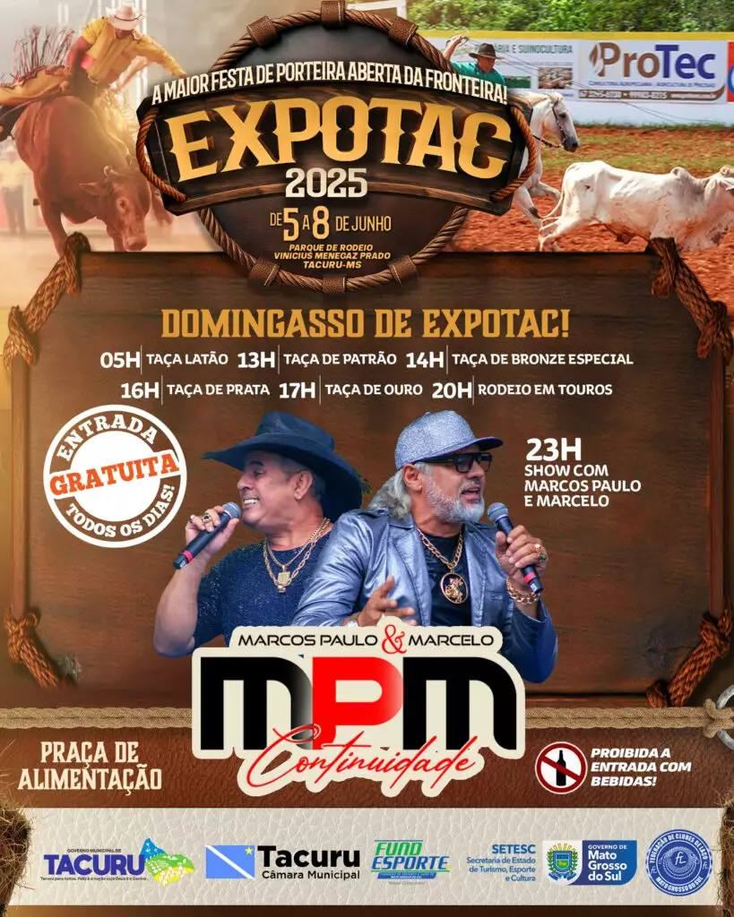 Anúncio da Rainha Expotac 2025 e rodeio em touros marcam a abertura oficial de exposição nesta sexta-feira (6)