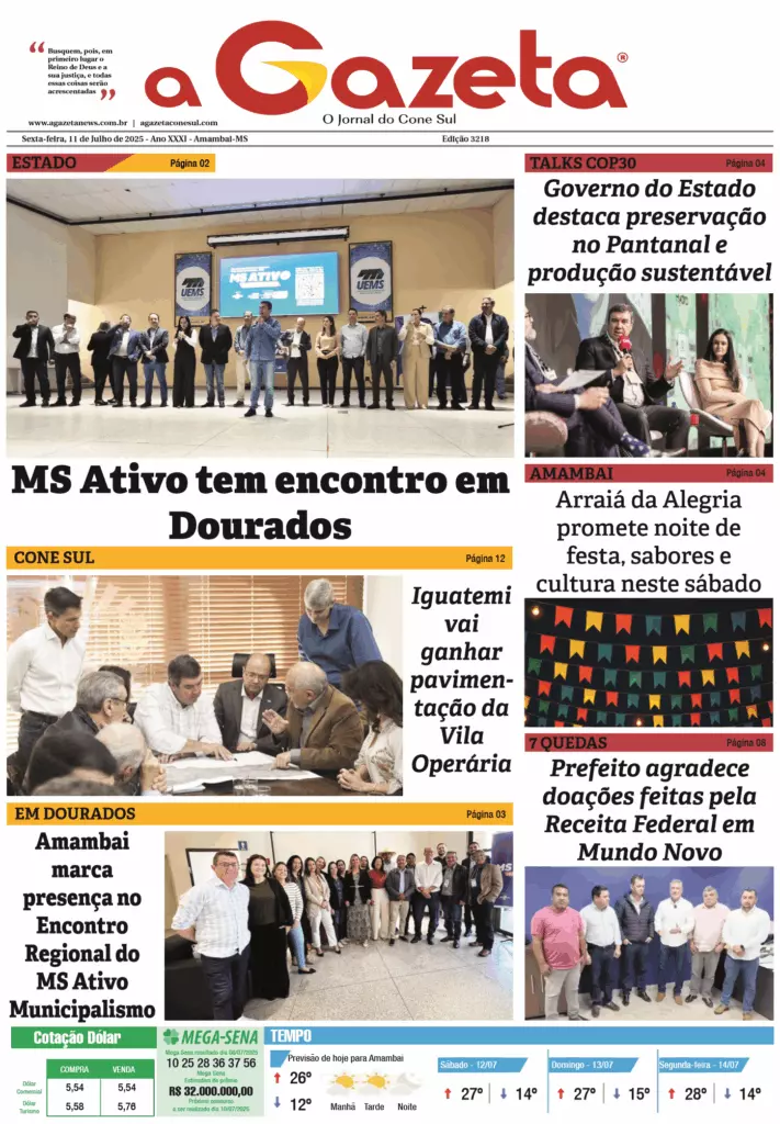 Jornal A Gazeta – Edição de 11 de julho de 2025