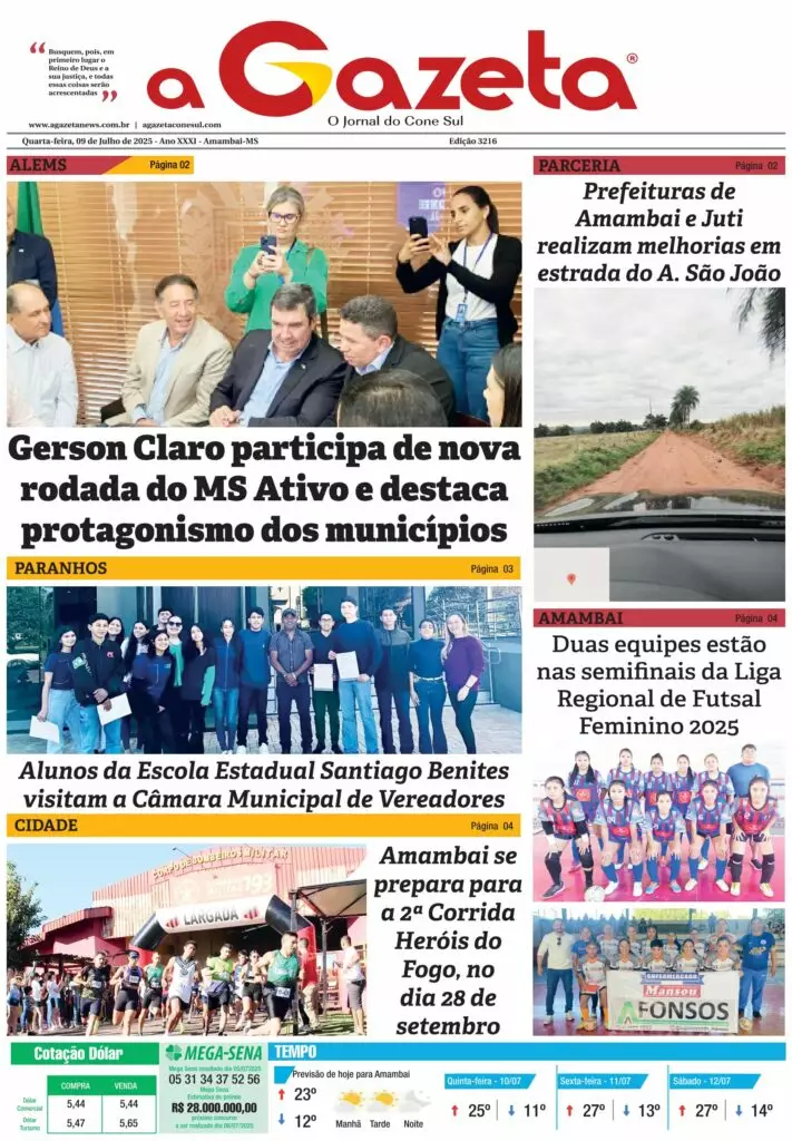 Jornal A Gazeta – Edição de 09 de julho de 2025