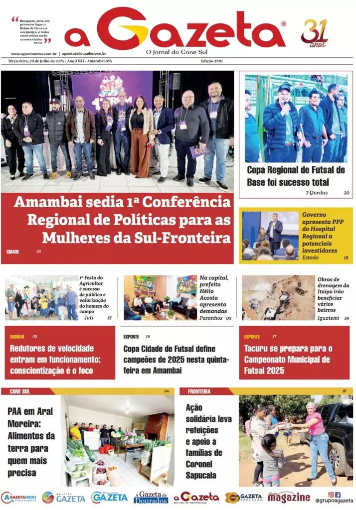 Jornal A Gazeta – Edição de 29 de julho de 2025