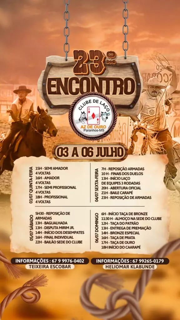 Paranhos se prepara para o 23º Encontro do Clube de Laço AZ de Ouro Paranhos se prepara para o 23º Encontro do Clube de Laço AZ de Ouro