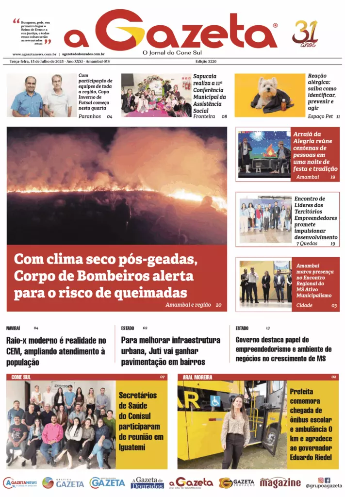 Jornal A Gazeta – Edição de 15 de julho de 2025