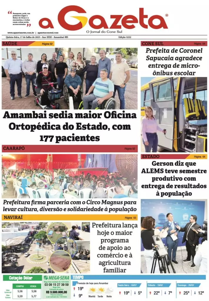 Jornal A Gazeta – Edição de 17 de julho de 2025