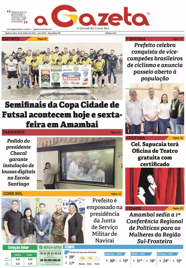 Jornal A Gazeta – Edição de 24 de julho de 2025