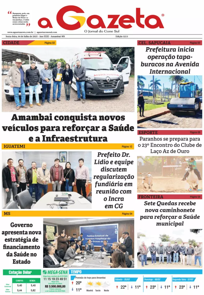 Jornal A Gazeta – Edição de 04 de julho de 2025