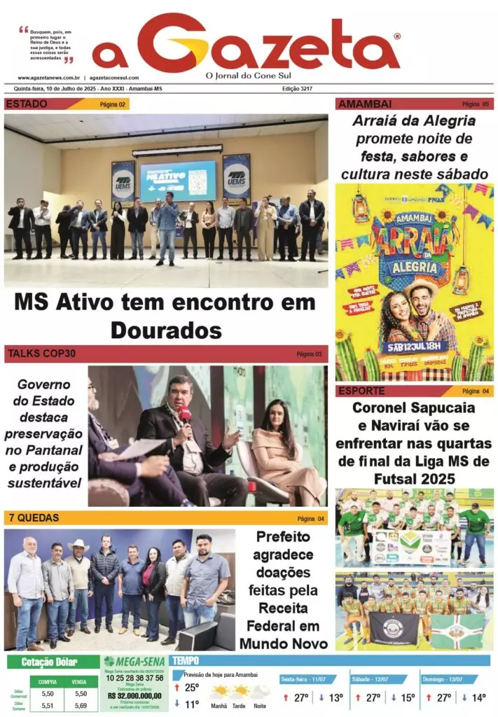 Jornal A Gazeta – Edição de 10 de julho de 2025